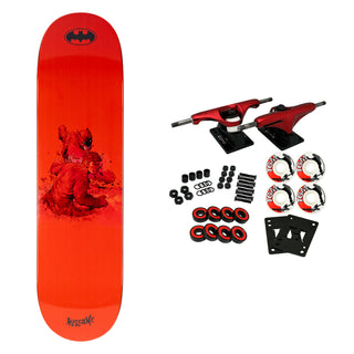 Welcome x Batman Skateboard Complete Knockout on Popsicle Red/Black Dip 8.25"