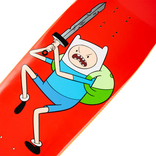 Welcome x Adventure Time Skateboard Deck Finn on Gaia Red 9.6"