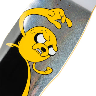 Welcome x Adventure Time Skateboard Deck Jake on Dark Lord Glitter/Black 9.75"