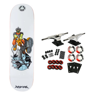 Welcome Skateboard Complete Unchained on Evil Twin White/Silver Foil 8.5" x 31.95"