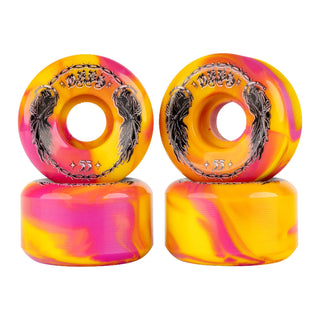 Welcome Skateboard Wheels Orbs Specters Pink/Yellow Swirl 53mm 99A