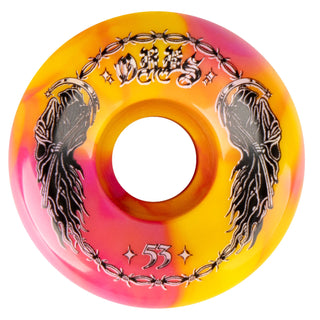 Welcome Skateboard Wheels Orbs Specters Pink/Yellow Swirl 53mm 99A