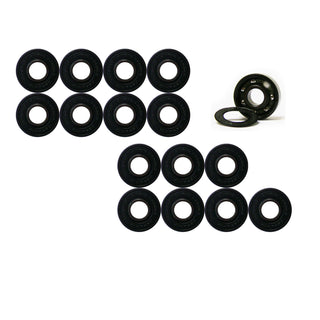 Labeda Whips Roller Hockey Wheels - Teal Soft HiLo Set 76mm/80mm - 8-Pack with Evo Spacers and Hybrid Ceramic Bearings