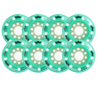 Labeda Whips Roller Hockey Wheels - Teal Soft 76mm - 8-Pack with Evo Spacers