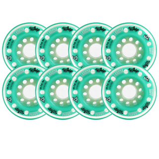 Labeda Whips Roller Hockey Wheels - Teal Soft 80mm - 8-Pack with Evo Spacers