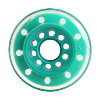 Labeda Whips Roller Hockey Wheels - Teal X-Soft 76mm - 8-Pack with Evo Spacers and Hybrid Ceramic Bearings