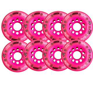 Labeda Whips Roller Hockey Wheels - Pink Soft 80mm - 8-Pack with Evo Spacers