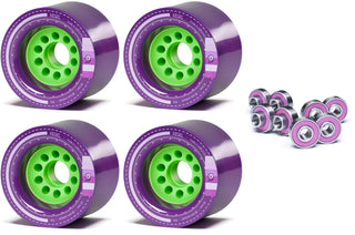 Orangatang Longboard Wheels Kegel Purple 80mm 83A with Loaded Jehu V2 Bearings