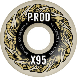 Bones Skateboard Wheels 52mm Paul Rodriguez X-Formula Sidecut V5 95A White