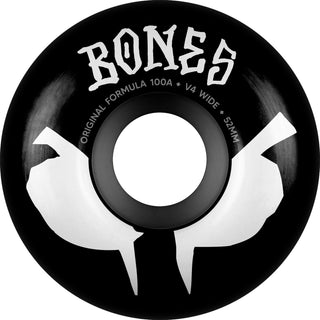 Bones Skateboard Wheels 52mm Original Formula 100A V4 Wides Black