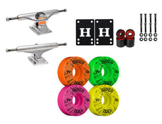Independent Trucks 169 (9.125"), Bones 100's 52mm V4 #5 Party Wheels/Bearings/Hardware