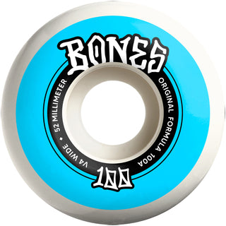 Bones Skateboard Wheels 52mm Original V4 Wide 100A White