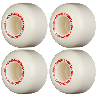 Powell Peralta Skateboard Wheels 56mm x 37mm Dragon Formula 93A Nano Cubic White/Red