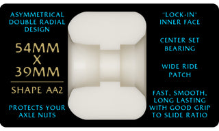 Powell Peralta Skateboard Wheels 54mm x 39mm Dragon Formula 97A AA2 Nano Rat Off White