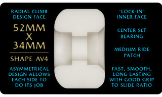 Powell Peralta Skateboard Wheels 52mm x 34mm Dragon Formula 97A AV4 Nano Rat Off White