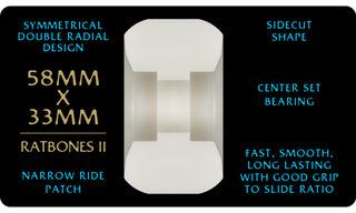 Powell Peralta Skateboard Wheels 58mm x 33mm Dragon Formula 97A Ratbone II Off White