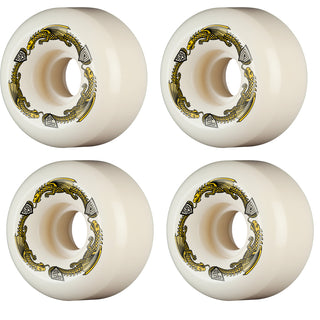 Powell Peralta Skateboard Wheels 58mm x 33mm Dragon Formula 95A Ratbone II Off White