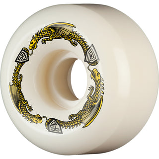 Powell Peralta Skateboard Wheels 58mm x 33mm Dragon Formula 95A Ratbone II Off White