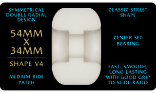 Powell Peralta Skateboard Wheels 54mm x 34mm Dragon Formula 97A V4 Symmetrical Off White