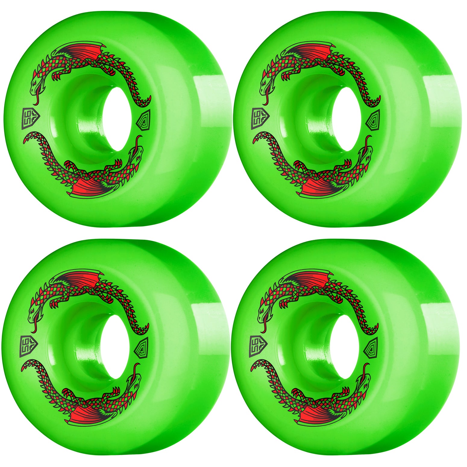 Powell Peralta Dragon Formula 56 mm 93a Green Skateboard