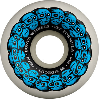 Bones Skateboard Wheels 58mm Skatepark Formula P5 SPF Circle Skulls 84B White