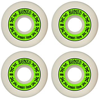 Bones Skateboard Wheels 52mm STF V3 Slims 99A White