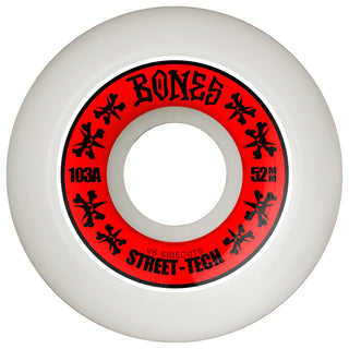 Bones Skateboard Wheels 52mm STF V5 Sidecuts 103A White