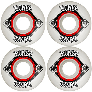 Bones Skateboard Wheels 54mm STF V5 Sidecut 103A White