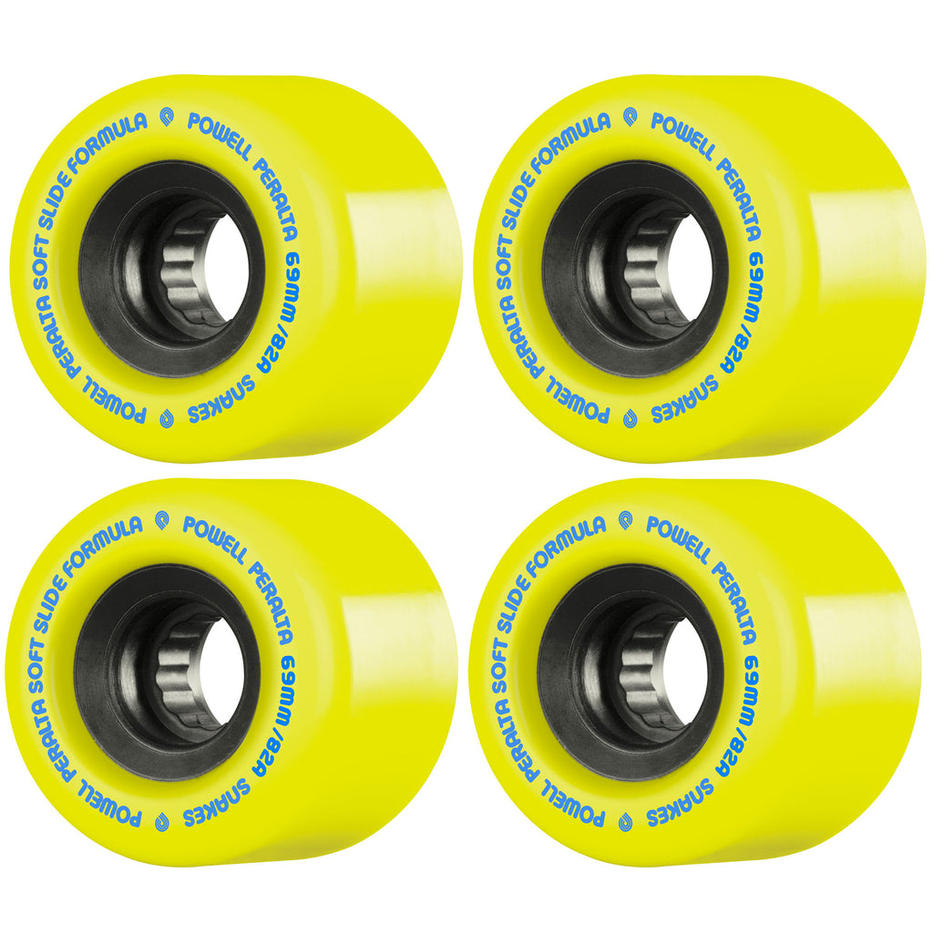 Powell Peralta Longboard Wheels Snakes 69mm 82A Yellow Soft Slide Form ...