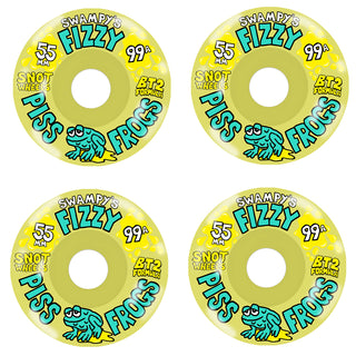 Snot Skateboard Wheels 55mm Swampy's Fizzy Piss Frogs 99A Olive