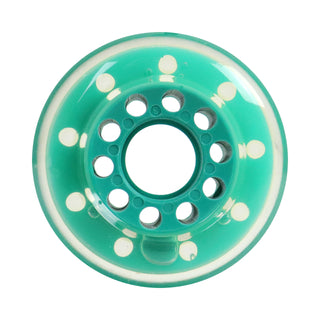 Labeda Whips Roller Hockey Wheels - Teal X-Soft 72mm - 4-Pack with Evo Spacers