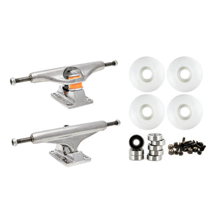 Independent 159 (8.75") Skateboard Trucks 56mm White Wheels and Bearings Combo Package
