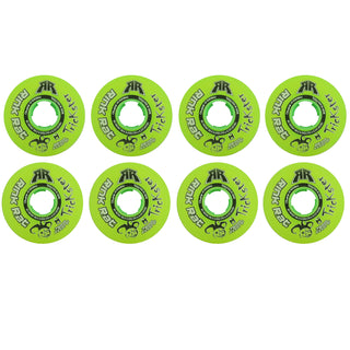 Rink Rat Roller Hockey Wheels - Trickster XXX 68/72 Youth HiLo 76A Green/Black (8-Pack)