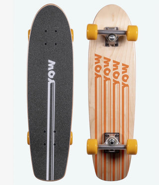 YOW Skateboard Surf Cruiser Complete Vermont 7.6" x 28.5" Natural/Orange