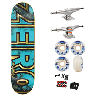 Zero Premium Skateboard with Indy Trucks, Triclops Wheels 8.25" Arunski Bold