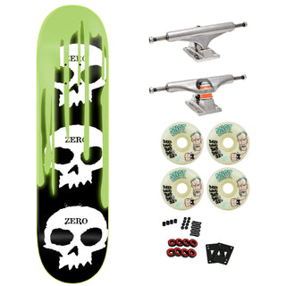 Zero Premium Skateboard with Indy Trucks, Snot Wheels 8.5" 3 Skull Blood Ooze