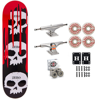 Zero Skateboard 3 Skulls with Blood 8.25" Independent Spitfire Premium Kit