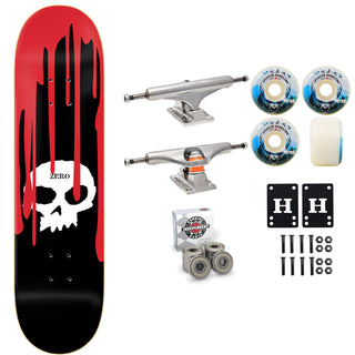 Zero Skateboard Single Skull with Blood 8.25" Independent Satori Premium Kit