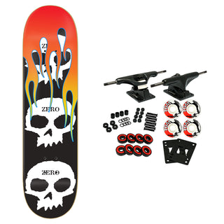 Zero Skateboard Complete 3 Skulls with Flames 8.5" x 32.3"