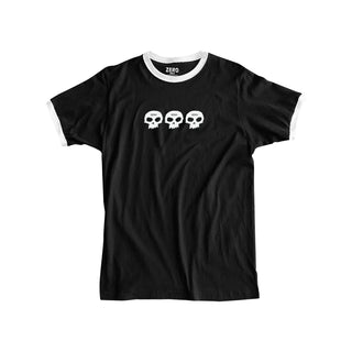 Zero Skateboards Shirt 3 Skull Ringer Black