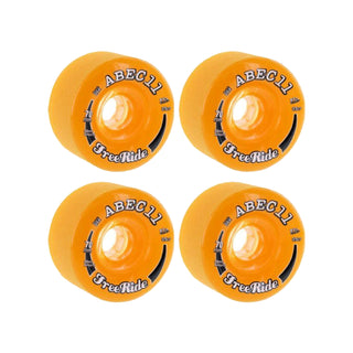 Abec 11 Longboard Wheels 70mm Freeride Stone Ground 81A Amber/Clear