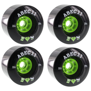 Abec 11 Longboard Wheels 107mm Superflys 74A Black/Lime