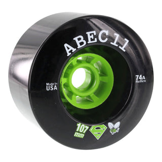 Abec 11 Longboard Wheels 107mm Superflys 74A Black/Lime