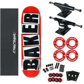 Baker Complete Logo Red/Black 8.475" with 83A Soft Wheels