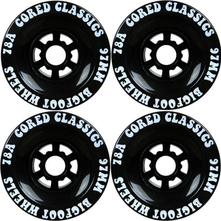 Bigfoot Longboard Wheels - 97mm 78a Cored Classics Black