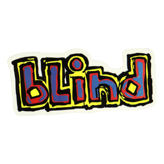 Blind Skateboards Sticker Logo Yellow/Blue/Red 2" x 4.5"