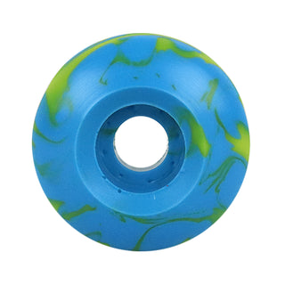 Blank Skateboard Wheels 52mm x 30mm 99A USA Made Swirl Color Blue/Yellow