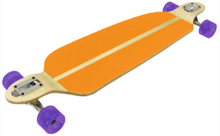 THROUGH MOUNTED DOUBLE DROP DOWN LONGBOARD - Orange Grip w/ 70mm Wheels
