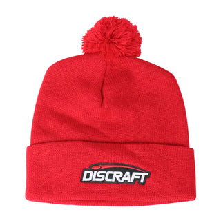 Discraft Disc Golf Logo Cuff Pom Beanie - Red