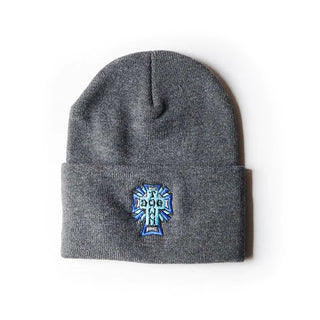 Dogtown Skateboards Beanie Cross Logo Charcoal Heather/Blue Cross